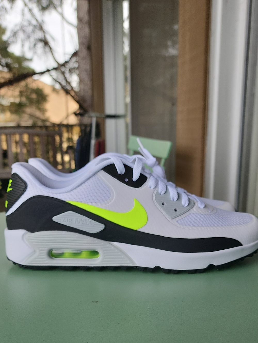 Nike Air Max 90 G Golf Shoes White Hot Lime Green Mens Size 10.5